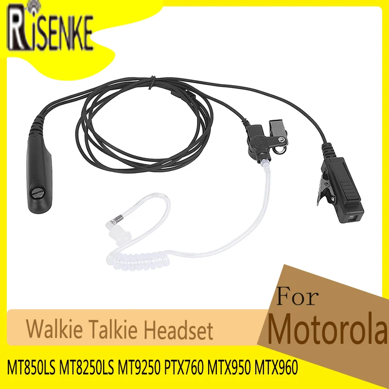 RISENKE Earpiece for Motorola GP680 MT850 MT850LS MT950 MT8250 MT8250LS MT9250 PTX700 PTX760 MTX950 MTX960 Walkie Talkie Headset