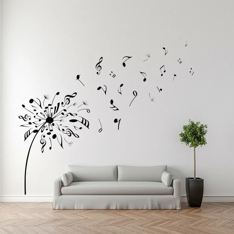 

1 шт., наклейка на стену с изображением музыкальных нот