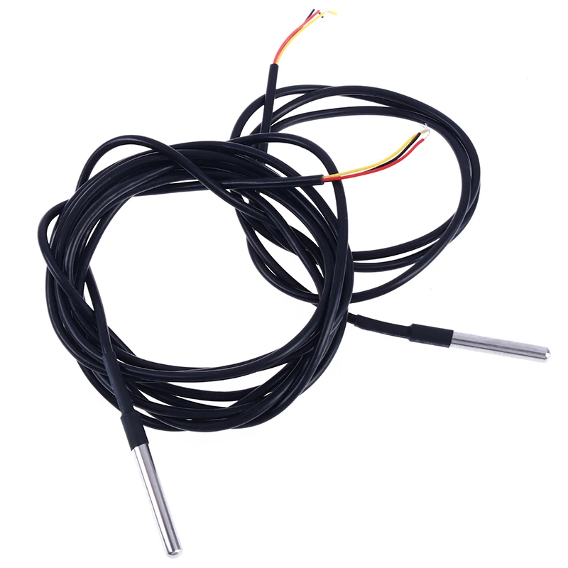 

High Quality 1M/3M DS18B20 Stainless Steel Cable Temperature Probe Waterproof Temperature Sensor Adapter Cables: DATA, VCC, BLK