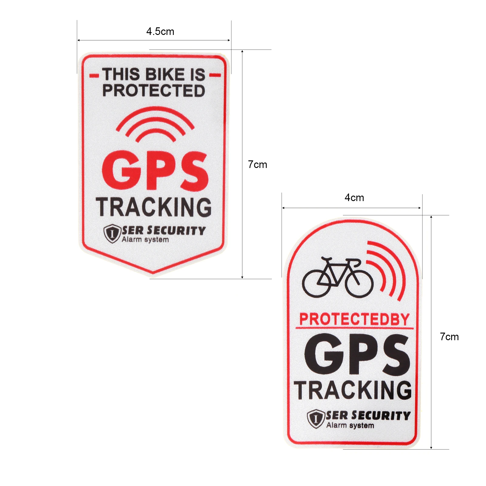 Светоотражающая наклейка для велосипеда, наклейка с защитой от трекинга GPS, сигнализации, безопасное украшение для мотоцикла, скутера, 7 см * 4 см, 2 шт.
