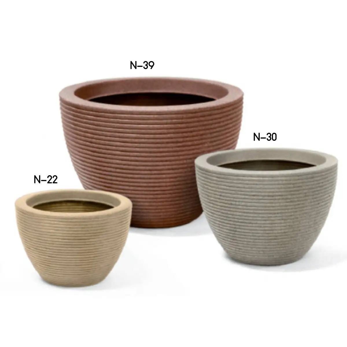 Низкие овальные вазы Riscatto 30 (32L) цветной гранит