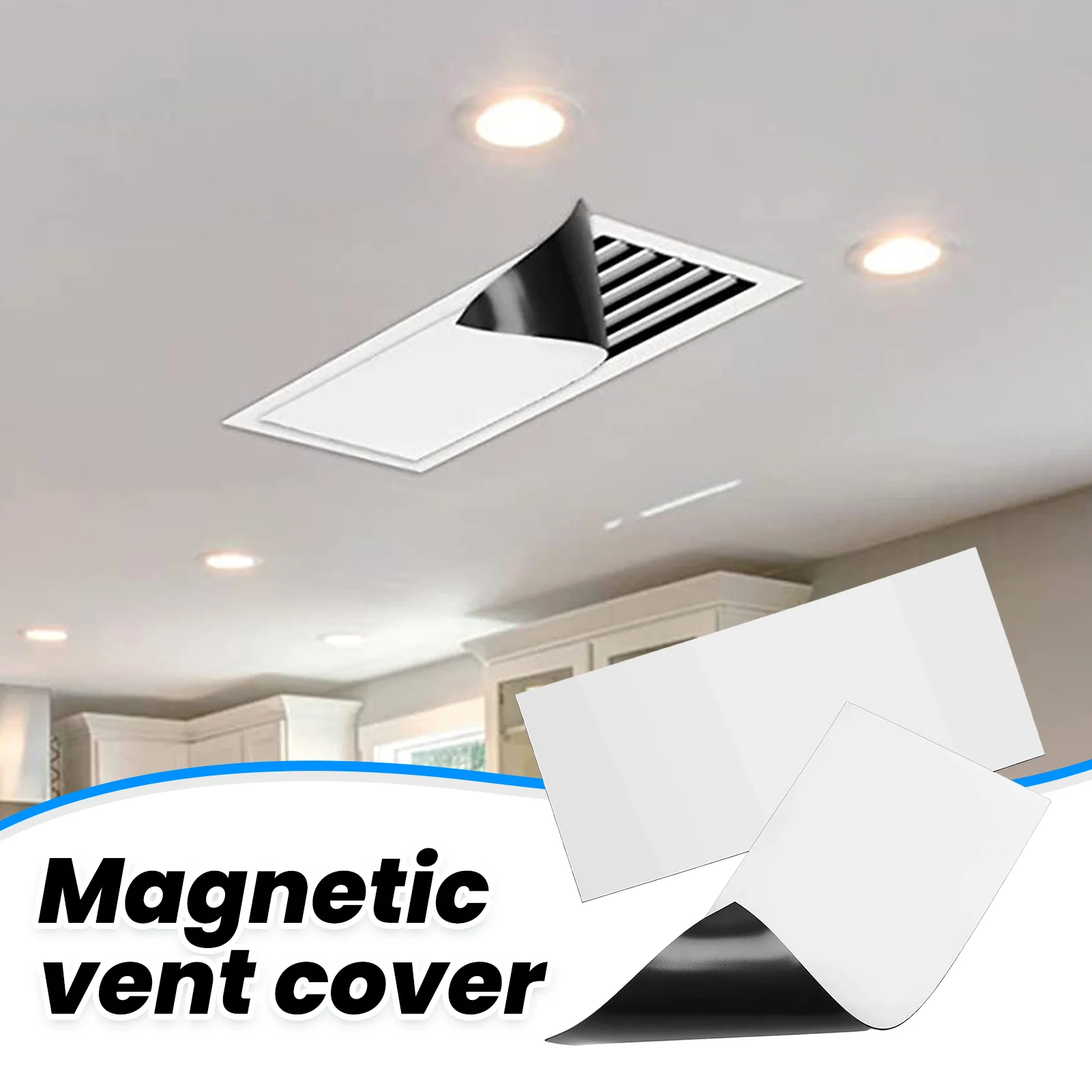 

2PCS Ceiling Vent Magnetic Cover Sticks Tightly Concise Appearance Vent Cover for Home Ceiling Wall Floor