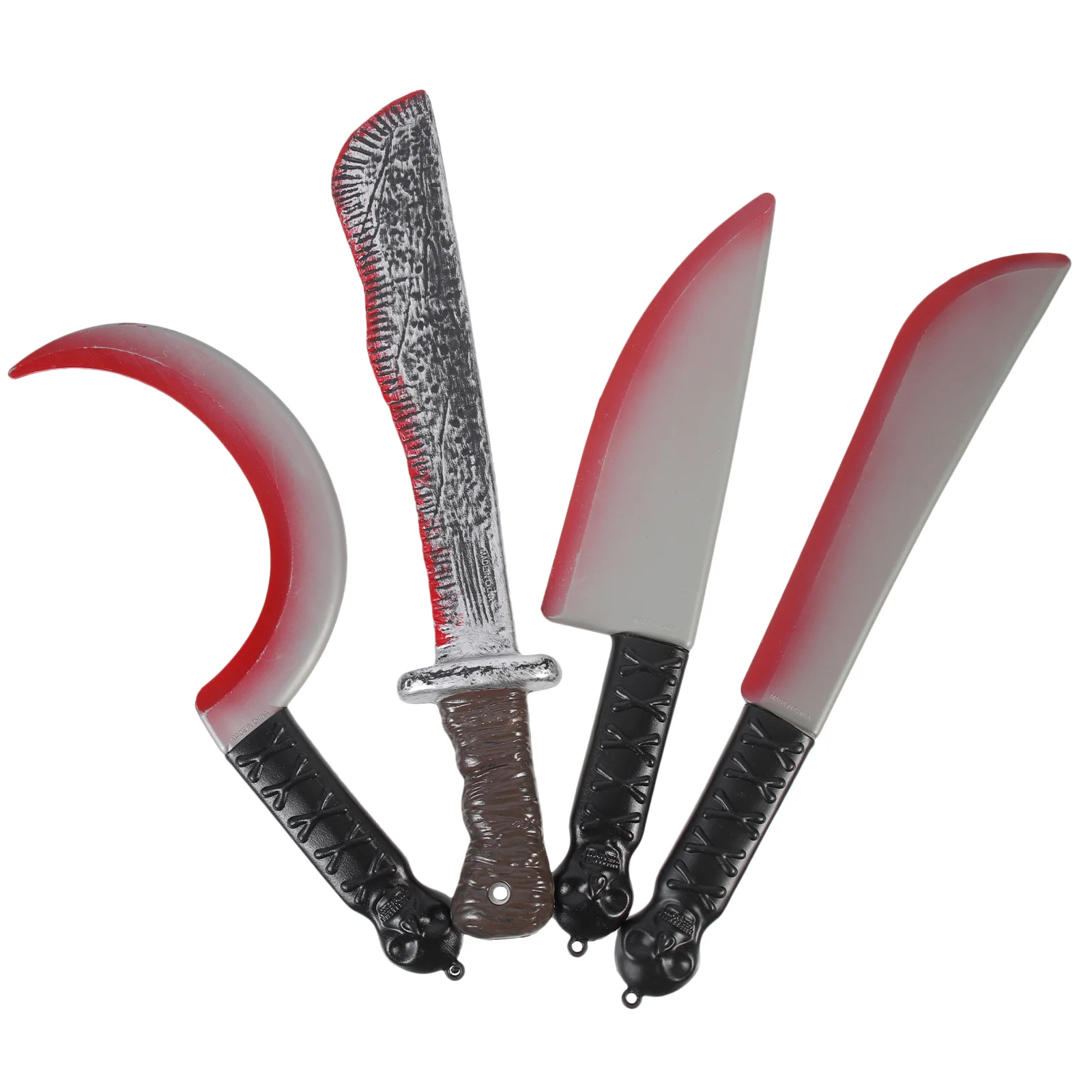 

4 Pcs Blood Knife Props Fake Knives Party Supplies Vintage Toys Cosplay Halloween Machete Simulated Prank
