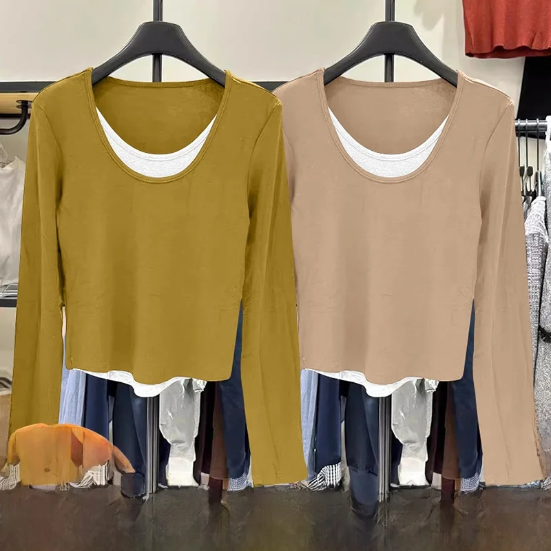 2024 Новая нижняя рубашка женская внутренняя одежда осень и зима облегающая