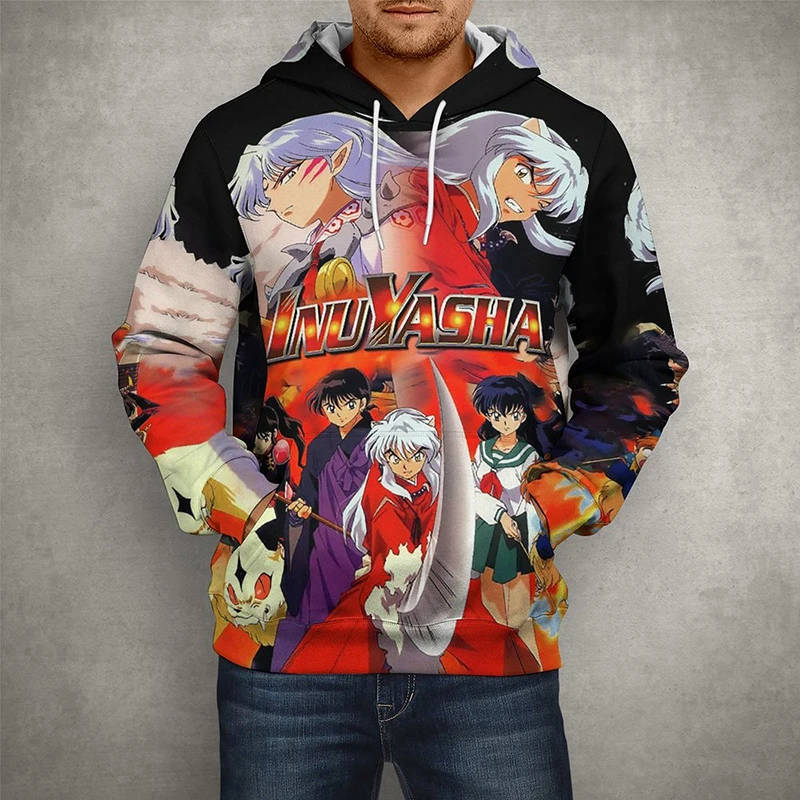 

Толстовки манга Inuyasha для мужчин и женщин, детские толстовки с капюшоном и 3D-принтом из мультфильмов, крутой пуловер для мальчиков и девочек, пальто, топы