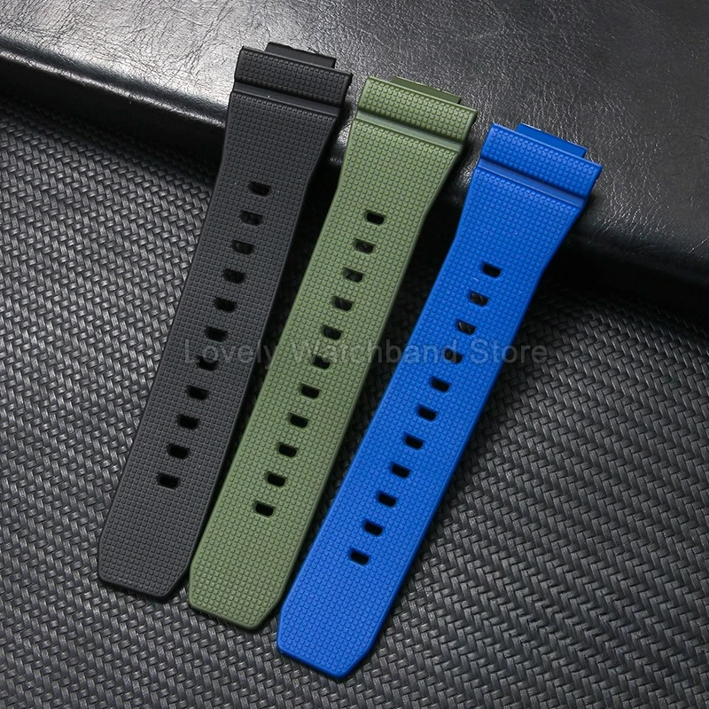 Фото Приятный для кожи ремешок для часов из смолы 16 мм для Casio CasiOak GM-5600 GM-6900 GA-2100 Черный Зеленый Синий Белый Гипоаллергенный Дышащий №5