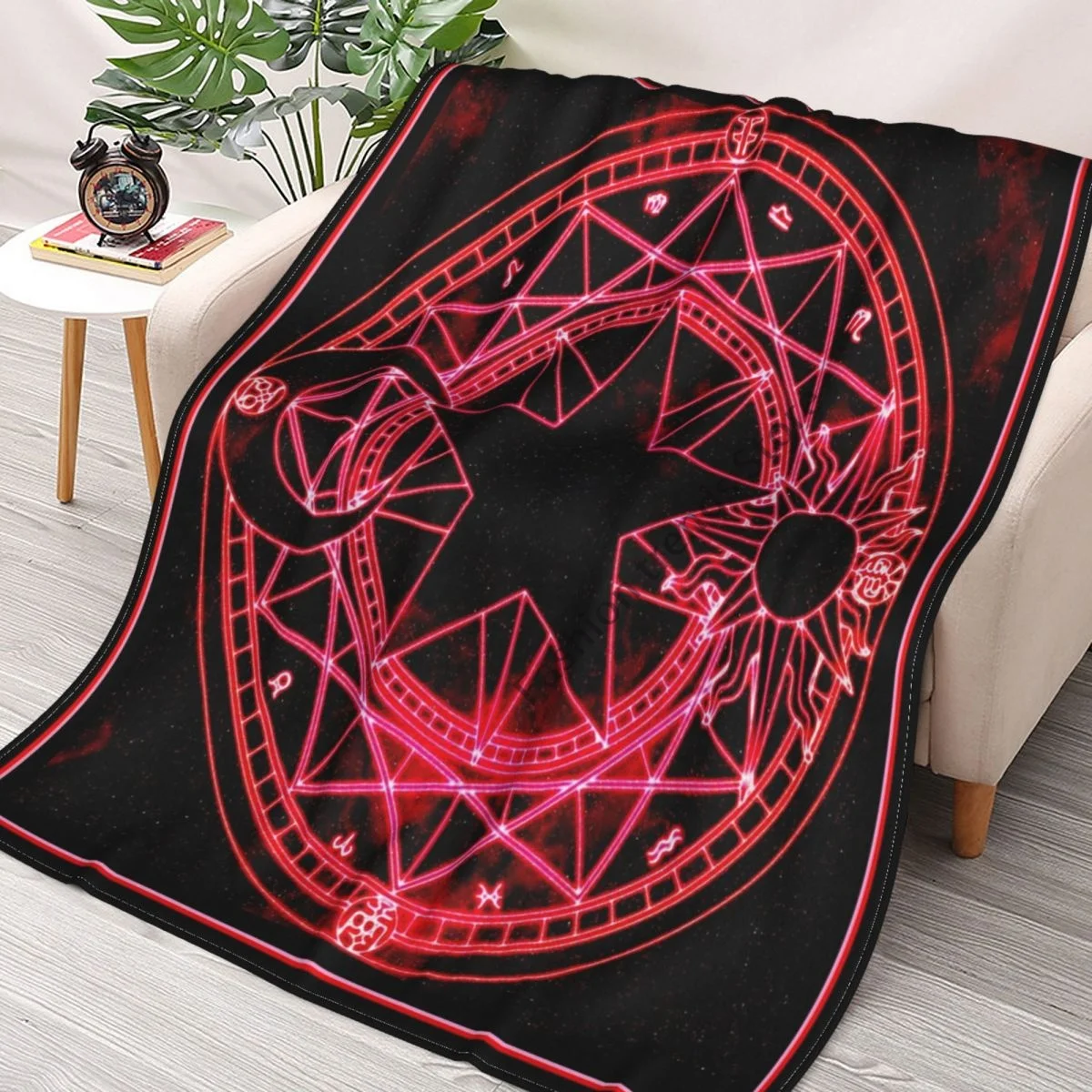 

Cartoon Sakura Magic Card Round Magic Blanket Throw Blanket Sherpa Blanket Bedding soft Blankets