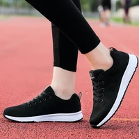 women casual sport shoes fashion running shoes weave air mesh sneakers black white non slip footwear breathable jogging