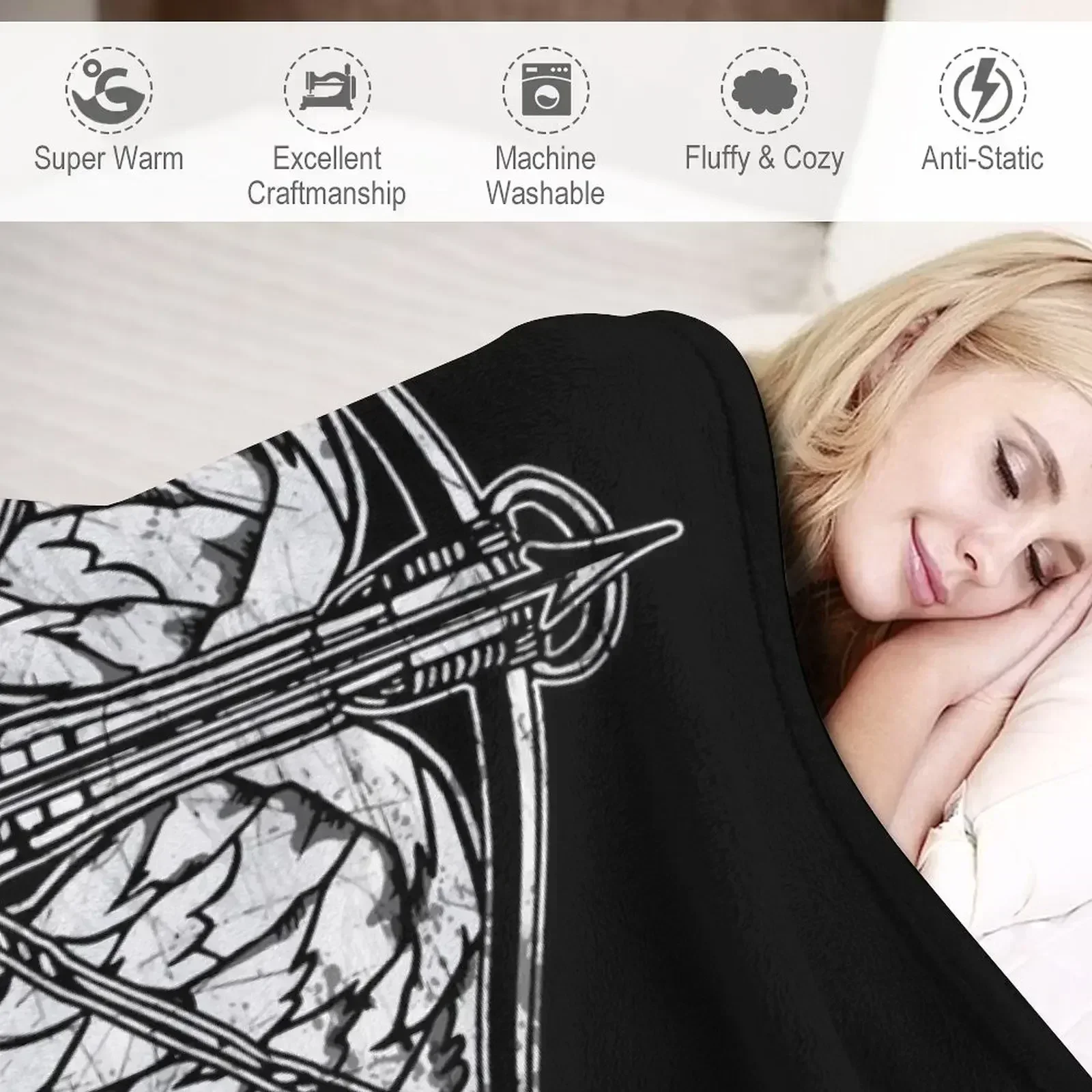 Крылья ангела и арбалет (грязное) пледы одеяла для ребенка плюшевые очень большие