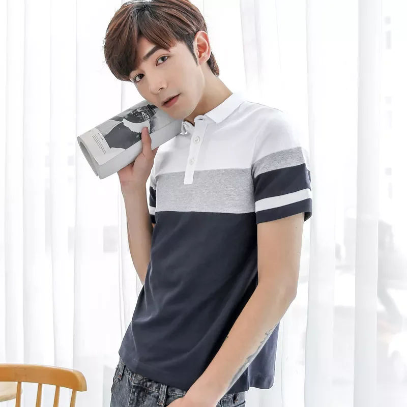 

2022 Brand New Men's Shirt Short Sleeved Polo Shirt T-shirt for Male Casual Slim Cotton Semi Sleeve Tops T-shirt