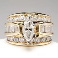 dazzling womens fashion wedding jewelry genuine natural gemstone white sapphire birthstone ring size 5 11 wholesale