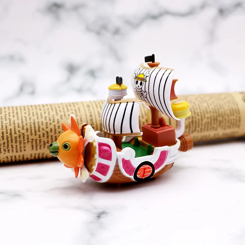 

9-10cm Anime One Piece Going Merry Thousand Sunny Pirate Boat Model Mini Figure Ship Collectible Doll Model Toy