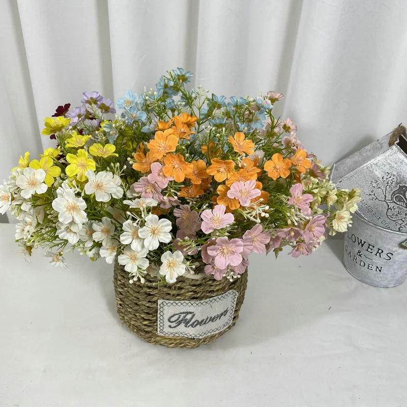 

35 Head Babysbreath Artificial Flower Handmade Bouquet Plastic Fake Plant Gypsophila Floral Arrangement Wedding Home Table Decor