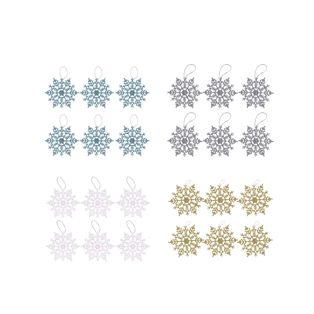 

24pcs Hanging Snowflake Creative Gifts Beautiful Christmas Supplies Hanging Decor for Yard Garden