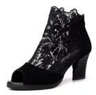 Туфли женские сетчатые, пикантные сандалии, открытый носок, каблук, кружевная Свадебная обувь, весна-лето 2020