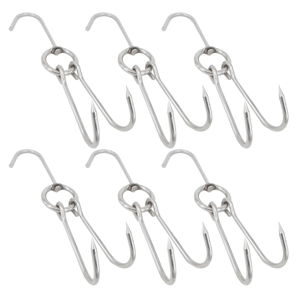

Hooks Meat Hook Grill Hangerhanging Butcher Smoker Drying Bacon Sausage Bbq Kitchen Rack Metal Double Home Processing Stainless