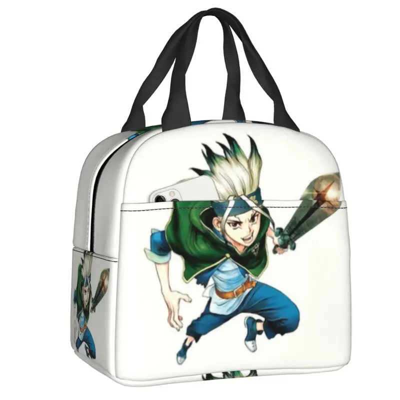 

Термоизолированная обеденная сумка Dr.Stone с аниме манга, Портативный Обеденный тоут Senku Ishigami для пикника на открытом воздухе, многофункциона...