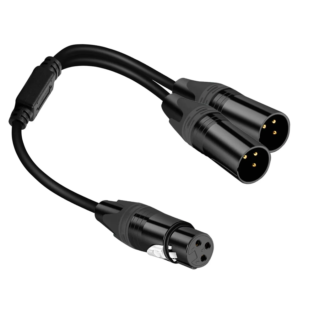 

16 AWG Microphone cable adapter 30CM XLR Female to Dual 2 Male Brand New
