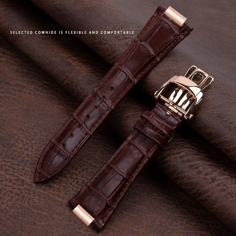 

For PATEK PHILIPPE Nautilus 5711 5712G Series Watch Accessories 25MM Genuine Leather Watch Strap Cowhide Bracelet Notch