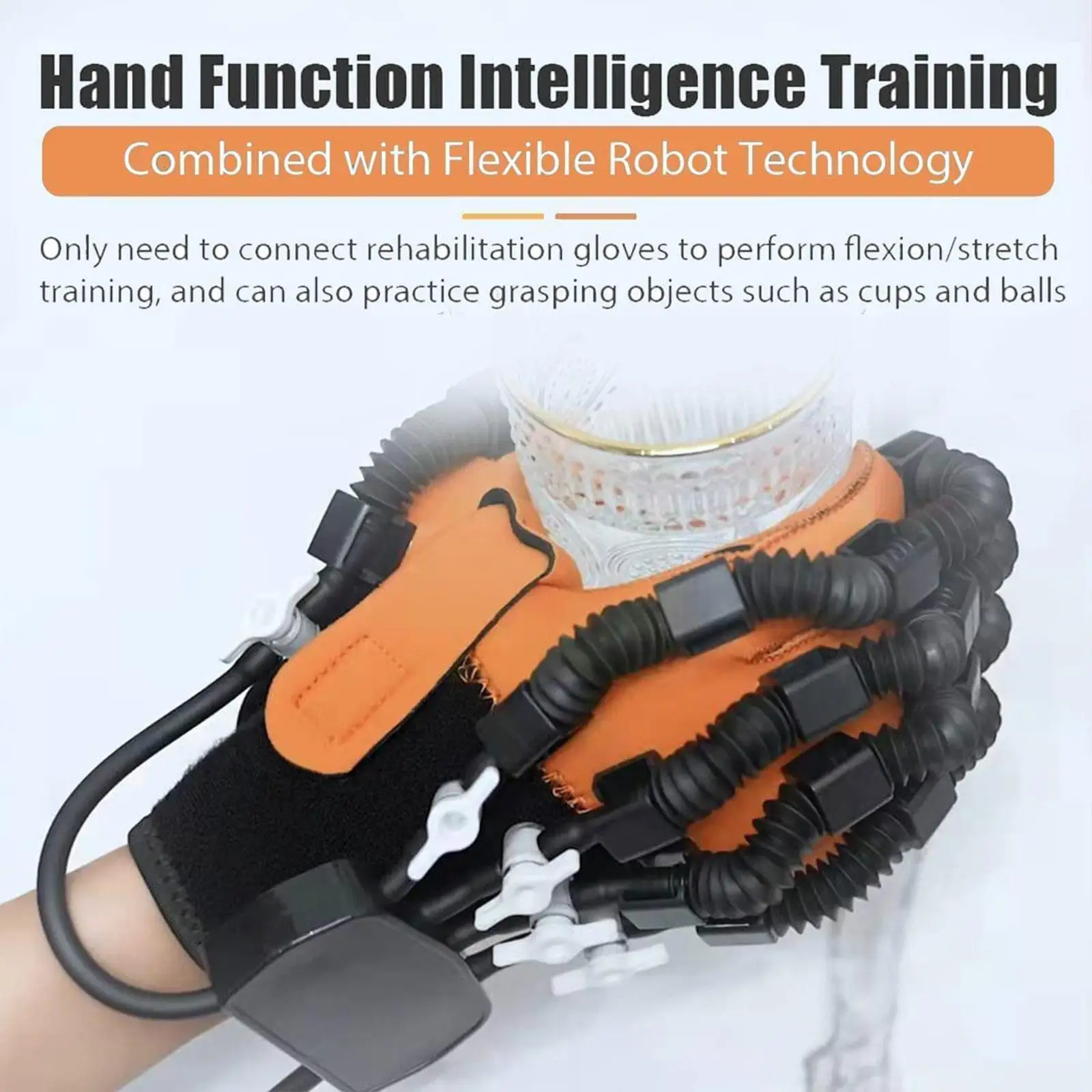 

1pc Intelligent Rehabilitation Robot Gloves Supports Bone Care For Hand Training Hemiplegia Finger Rehabilitation Trainer B1F7