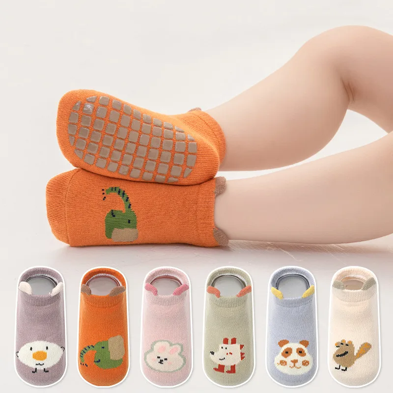 

1 Pair Baby Sock Cute Cartoon Animal Ankle Short Sock for Toddler Boy Girl Spring Autumn Non-slip Floor Sock for 0-5 Year Kids