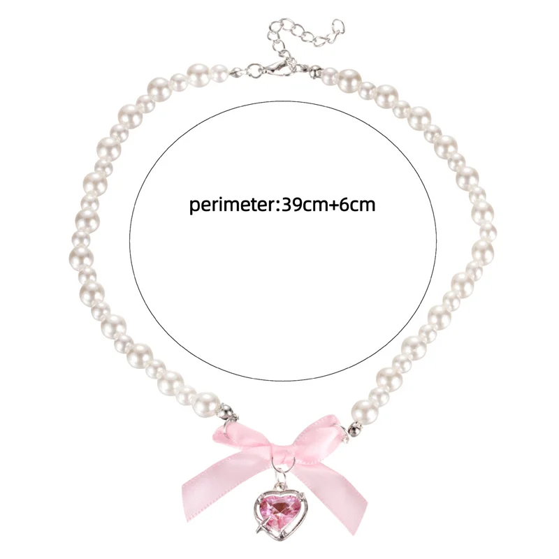 Женское Ожерелье с кулоном в виде сердца искусственным жемчугом