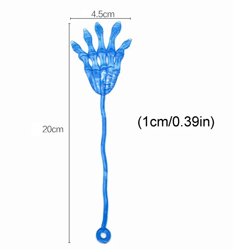 

10 Pcs/Pack Stretchy Skeleton Palm Sticky Hands Sensory Bendable Halloween Toy