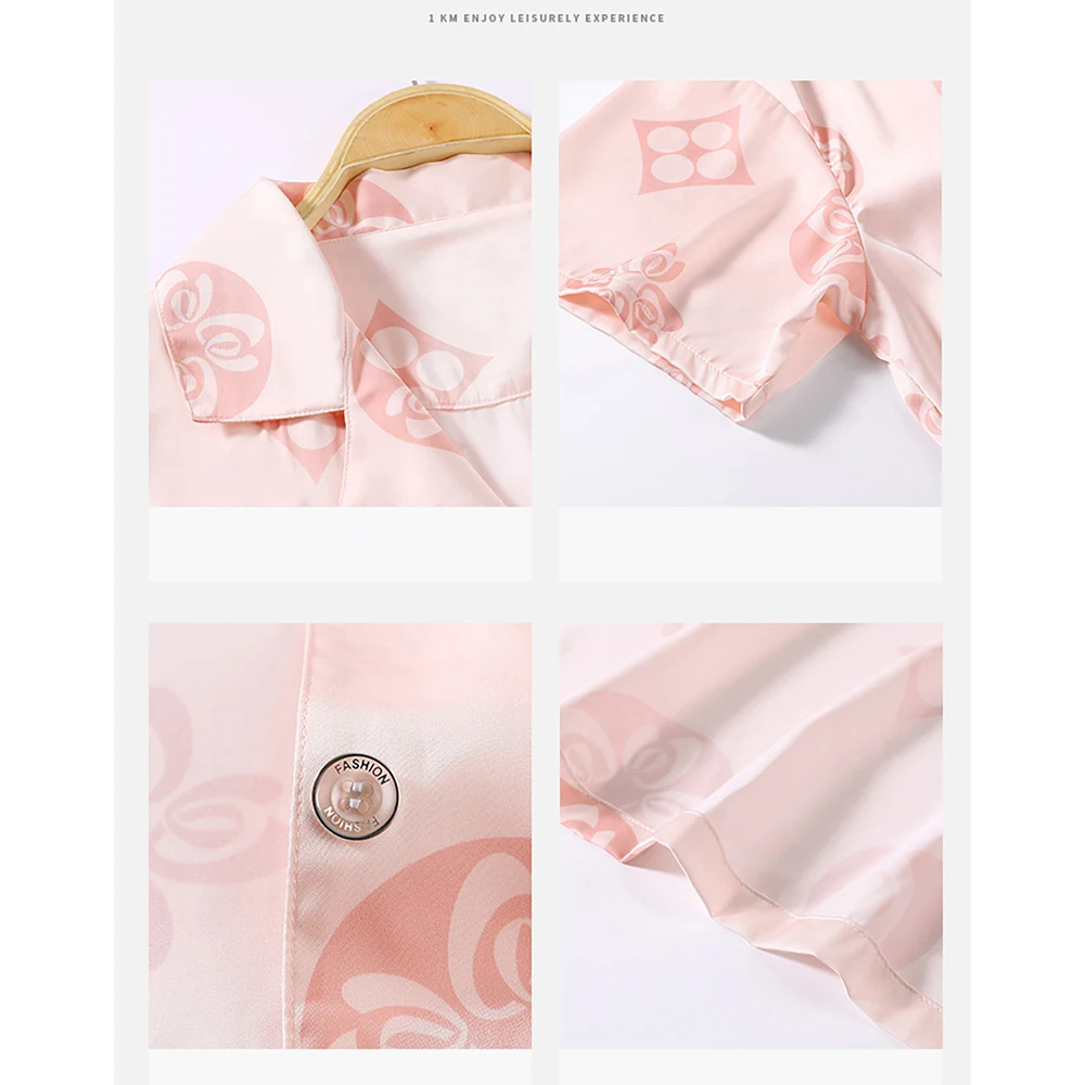 Sexy Woman Nightie V Neck Night Dress Silk Like Women's Pajamas Nightwear Cute Print Summer Satin Clothes Soft Dresses Nightgown