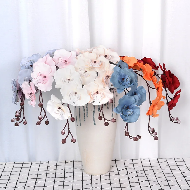 1 шт. цветы орхидеи из шелка 6 головок |