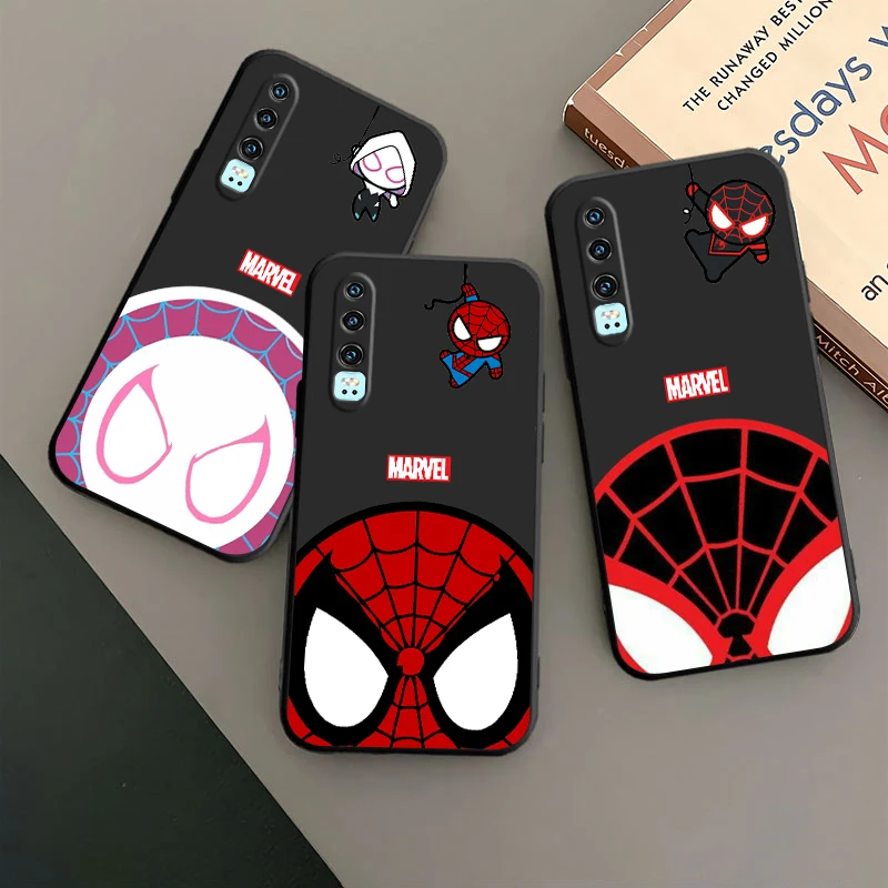 

Marvel Avengers SpiderMan Logo Phone Case For Huawei P50 P40 P30 P20 Lite 5G Nova Plus 9 SE Pro 5T Y9S Y9 Prime Y6 Balck TPU