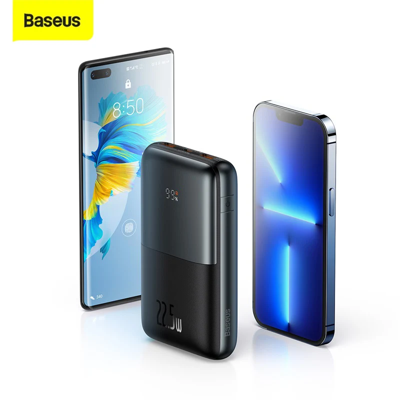Baseus Power Bank 20000mAh 22.5W PD Fast Charging Portable External Battery Charger For iPhone 14 12 13 Pro Samsung Xiaomi