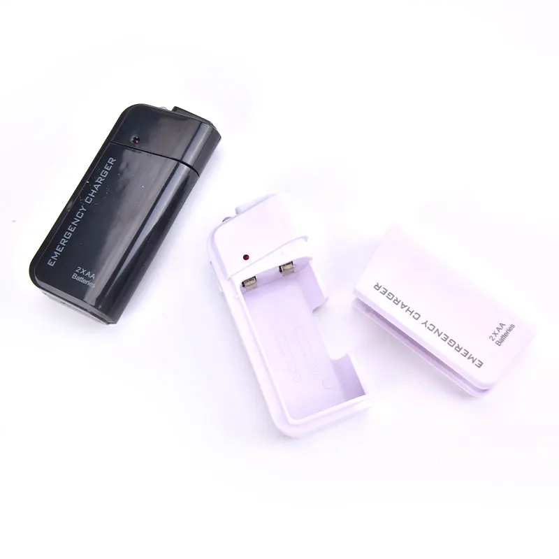 Universal Portable USB Emergency 2 AA Battery Extender Charger Power Bank Supply Box For iPhone Mobile Phone MP3 MP4 White Black images - 6