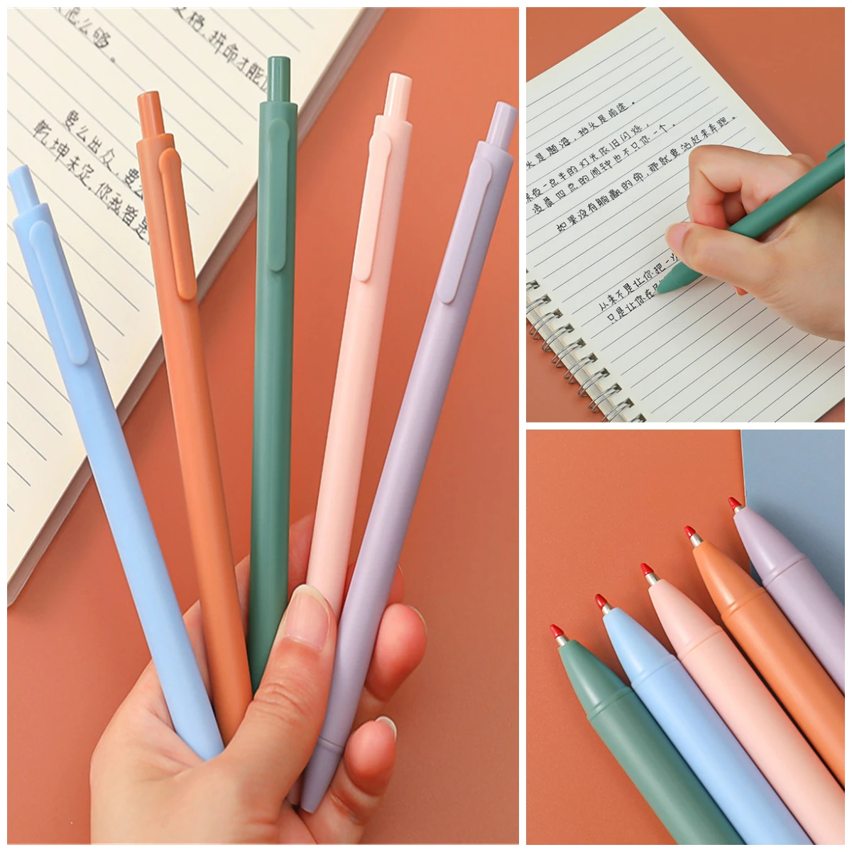 

Macaron Color 0.5mm Gel Pen Press Type Signature Pen Black Ink Office School Writing Stationery Children Gift