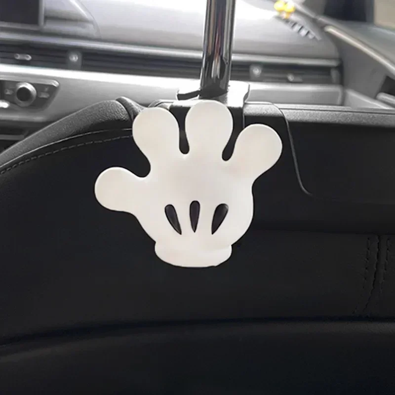 

Автомобильные крючки с Микки Маусом Disney, спинка сиденья, автомобильные принадлежности для хранения, многофункциональные украшения с Микки, ручные интерьерные крючки для стульев