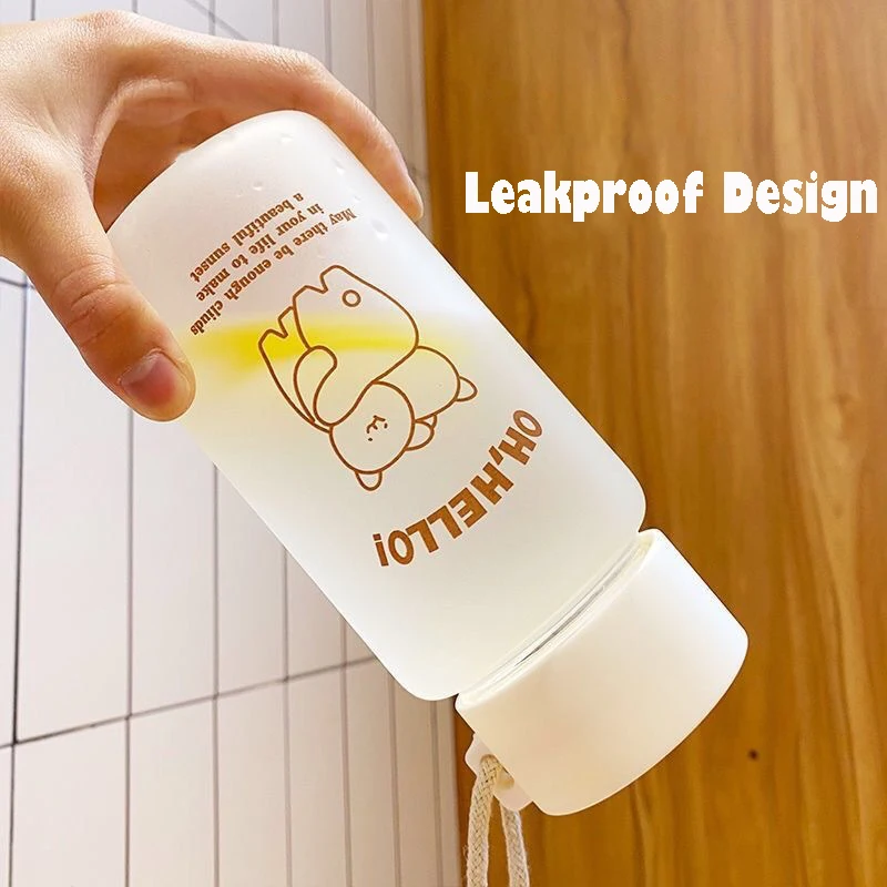 Прозрачные пластиковые бутылки для воды с милым медведем 450 мл без БФА креативная