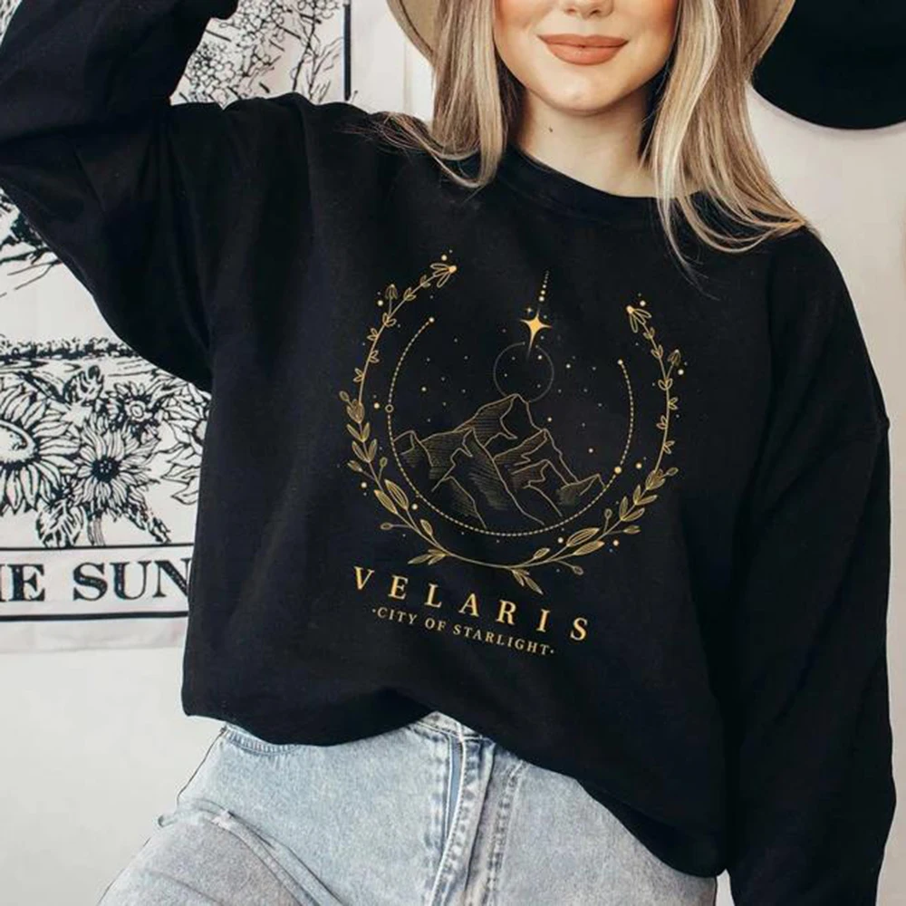 

Свитшот Velaris с надписью «The Night Court», толстовка с надписью «Court Of Thorns And Roses», Женская толстовка, Свитшот SJM City Of Starlight, пуловеры, Топ