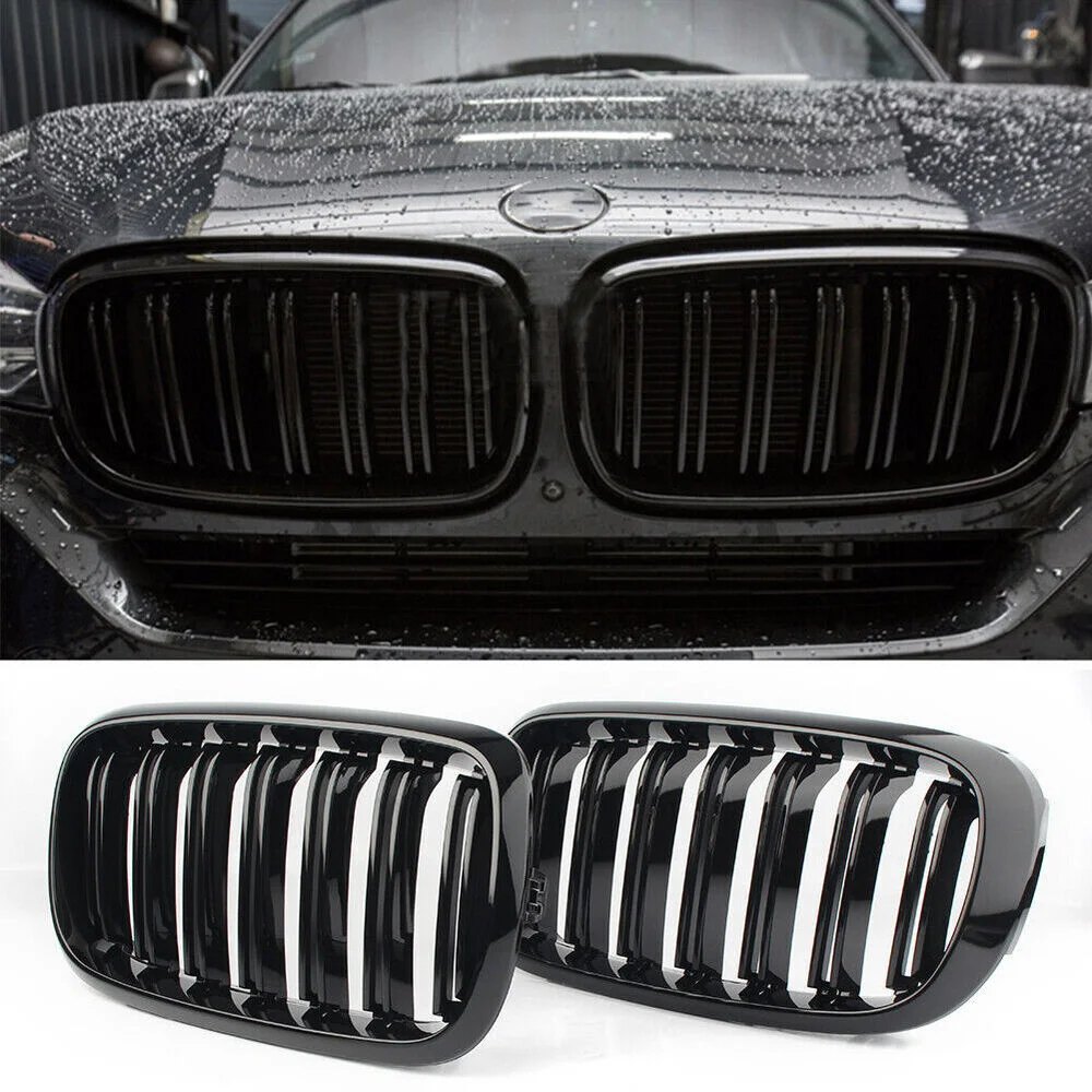 

Gloss Black Front Kidney Grills Grille For BMW F15 F16 X5 X6 2014-2017 15 16
