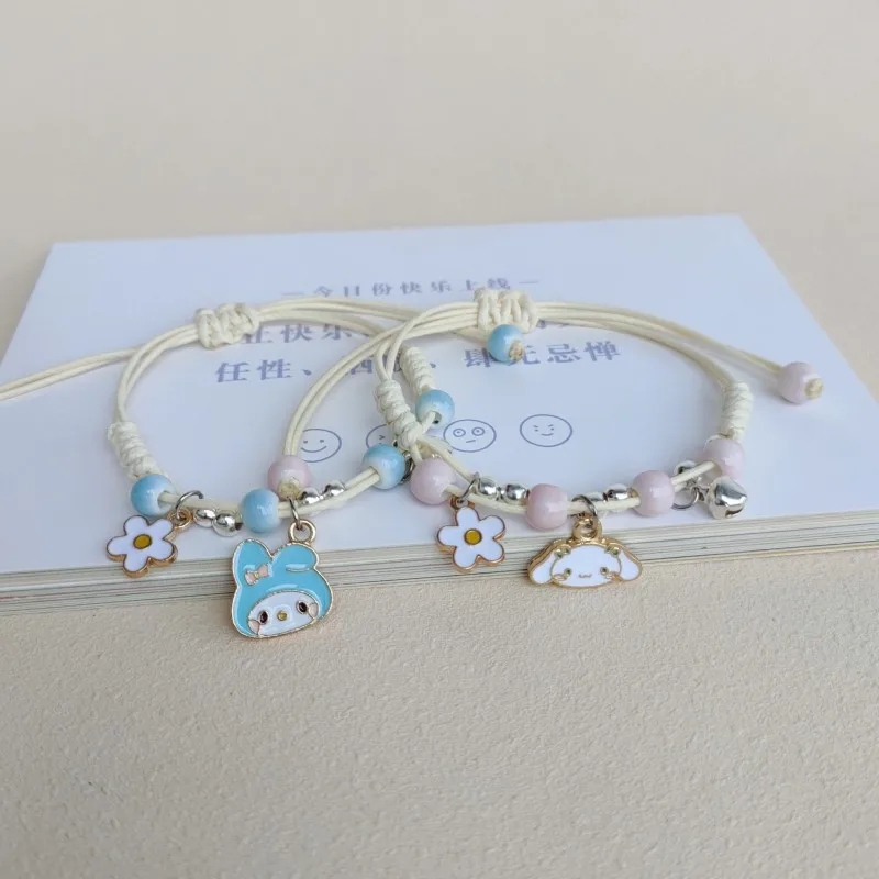 

Kawaii Sanrioed My Melody Cinnamoroll Pom Pom Purin Cute Cartoon Student Bracelet Gift for Girlfriend Toys for Girls