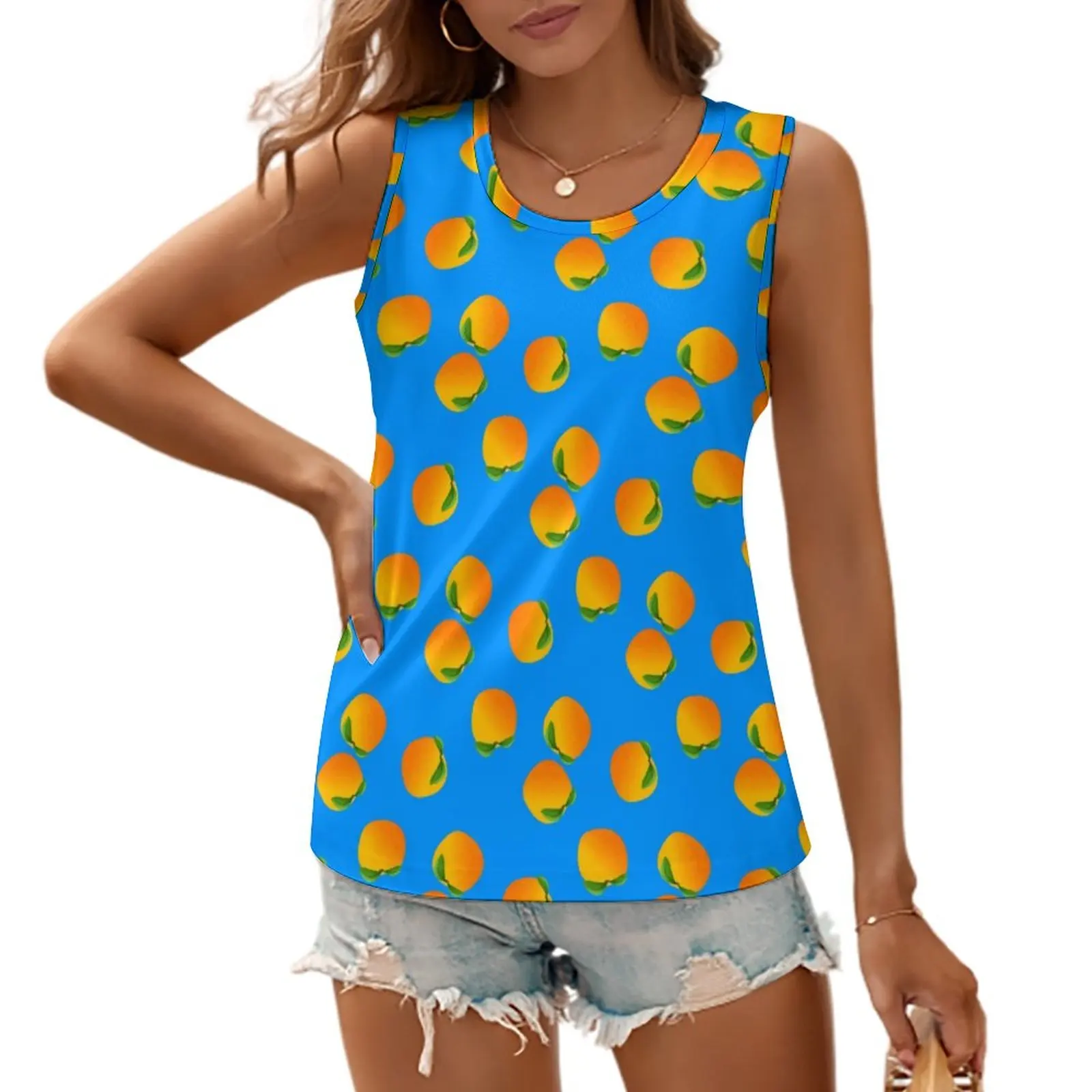 

Майка с принтом фруктов, без рукавов, Размер 2XL 3XL