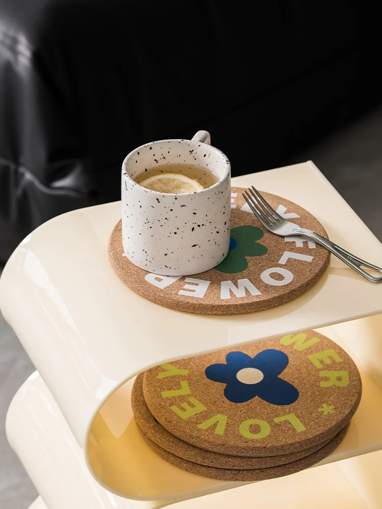 Круглая мягкая деревянная подставка для чашки 17 5 см Цветочная чаек и кофе