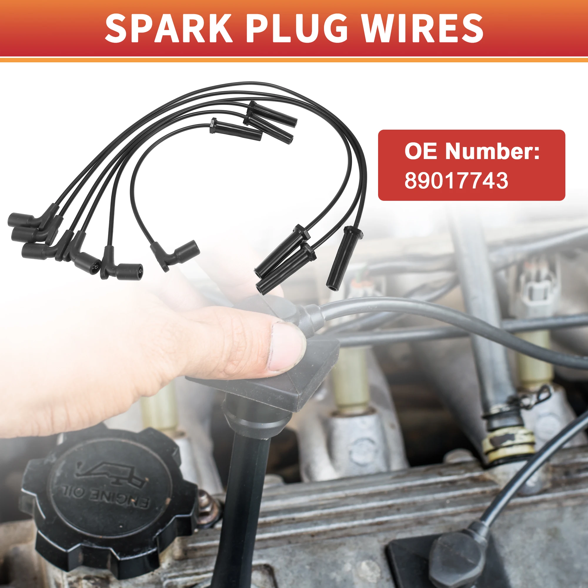 UXCELL 6 шт. Провод свечи зажигания Кабель катушки No. 89017743 для Chevrolet Impala 06-09