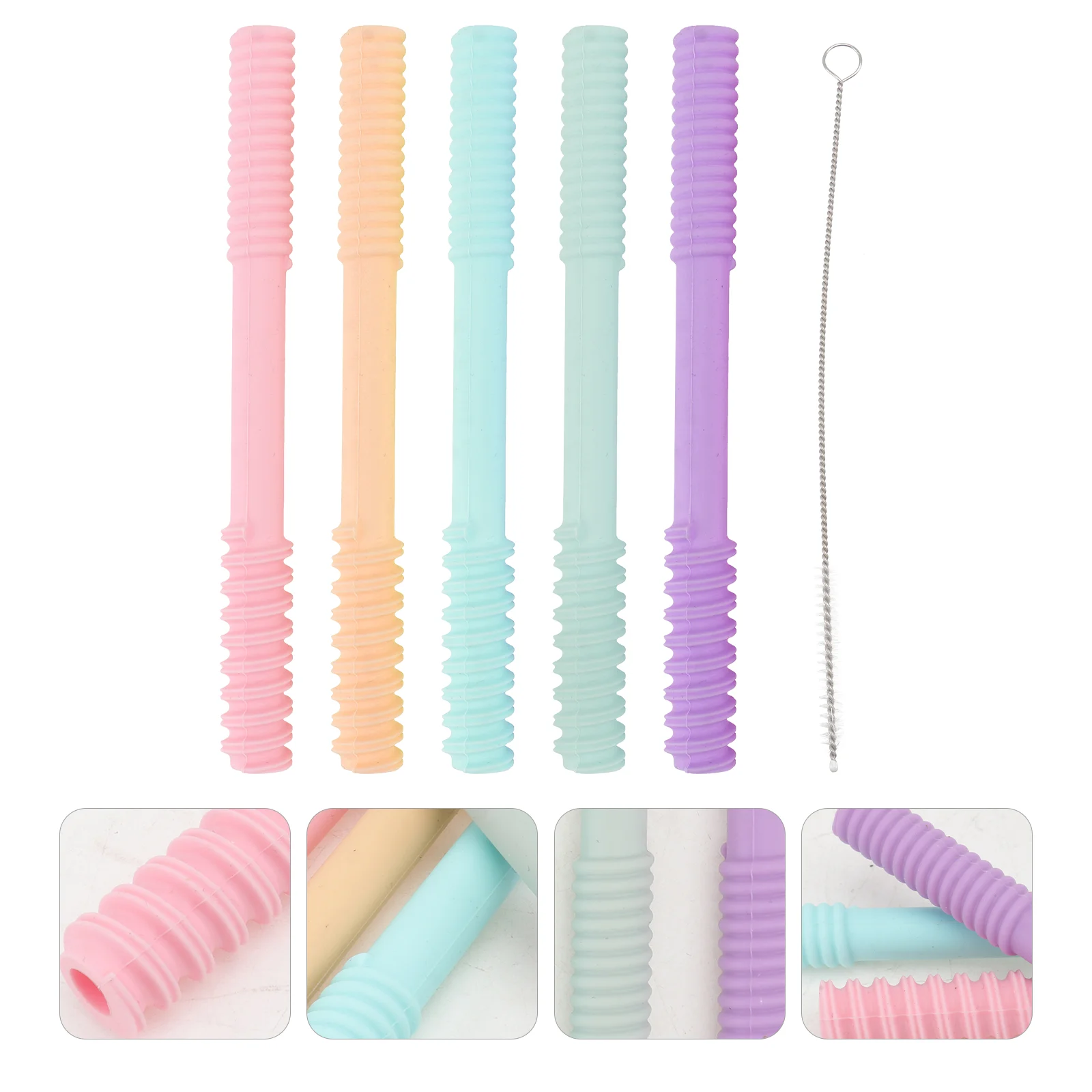 

Baby Teether Silicone Babies Silicone Toys Grinding Hollow Teething Tubes Infant Molar