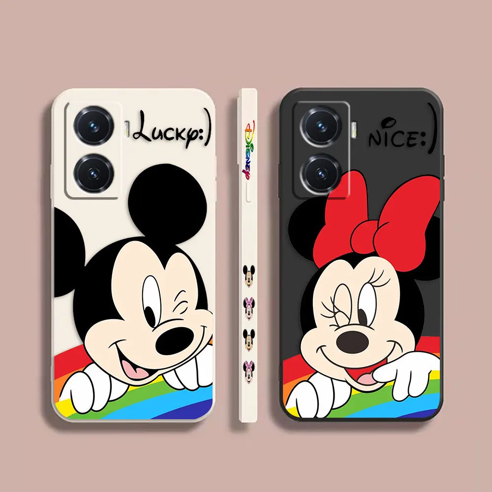 

Case For VIVO Y55 Y52S Y53S Y66 Y55S Y73S 5G Y85 Y93 Y76 Y91 Colour Simple Liquid Silicone Case D-Disney Mickey Mickey Mouse