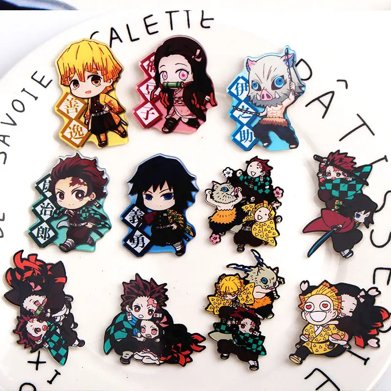 

Lovely Demon Slayer Pin Acrylic Cospaly Brooch Anime Diy Decoration Backpack Clothes Hat Badge Gifts For Friends