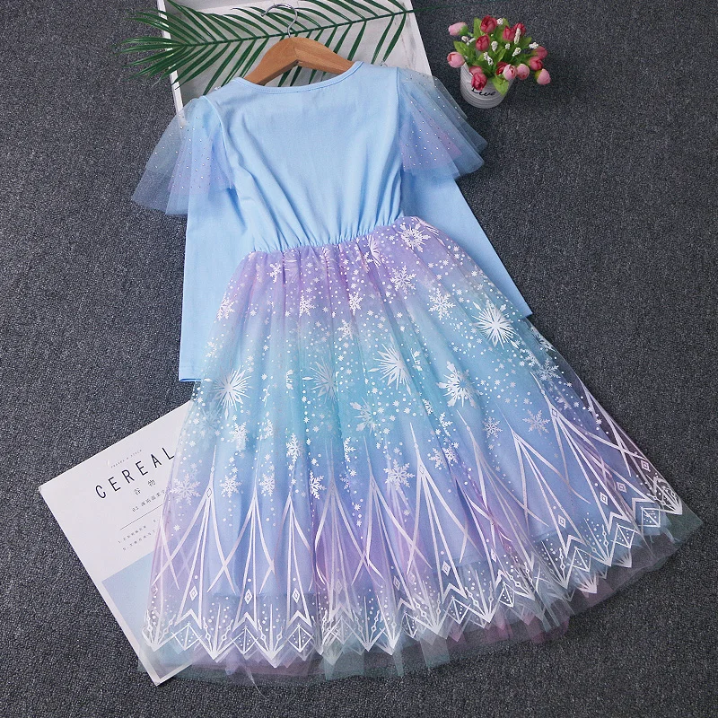 Осенние детские платья для девочек праздничное платье принцессы Снежной