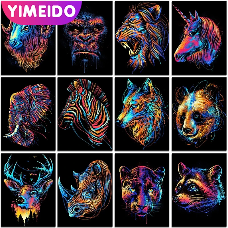 

YIMEIDO5D AB Diamond Embroidery Animal Cross Stitch Diy Diamond Painting Sheep Elephant Full Square Round Picture of Rhinestones