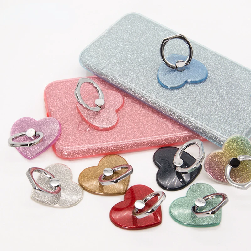 

2Pcs Stylish Heart Ring Smartphone Holder for Samsung Xiaomi 12 Por Huawei Phone Holder for IPhone 12 13 Por Max Smartphone