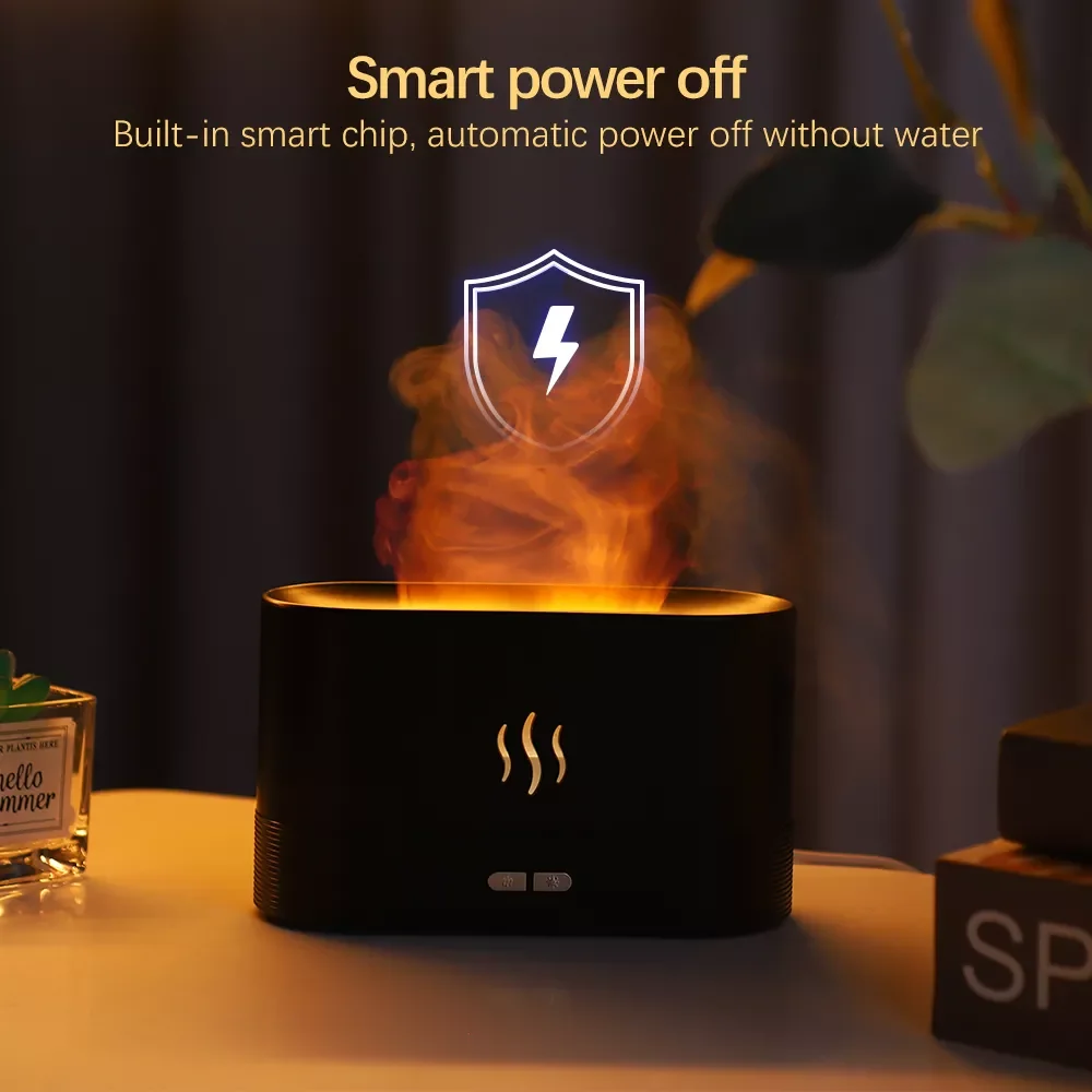 

Aroma Diffuser Air Humidifier Ultrasonic Cool Mist Maker Fogger Led Essential Oil Flame Lamp Difusor