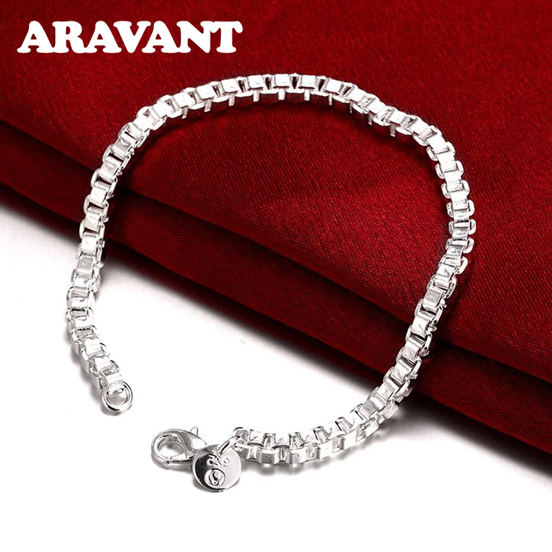 

925 Silver 4mm Bracelet Chains For Women Fashion Jewelry