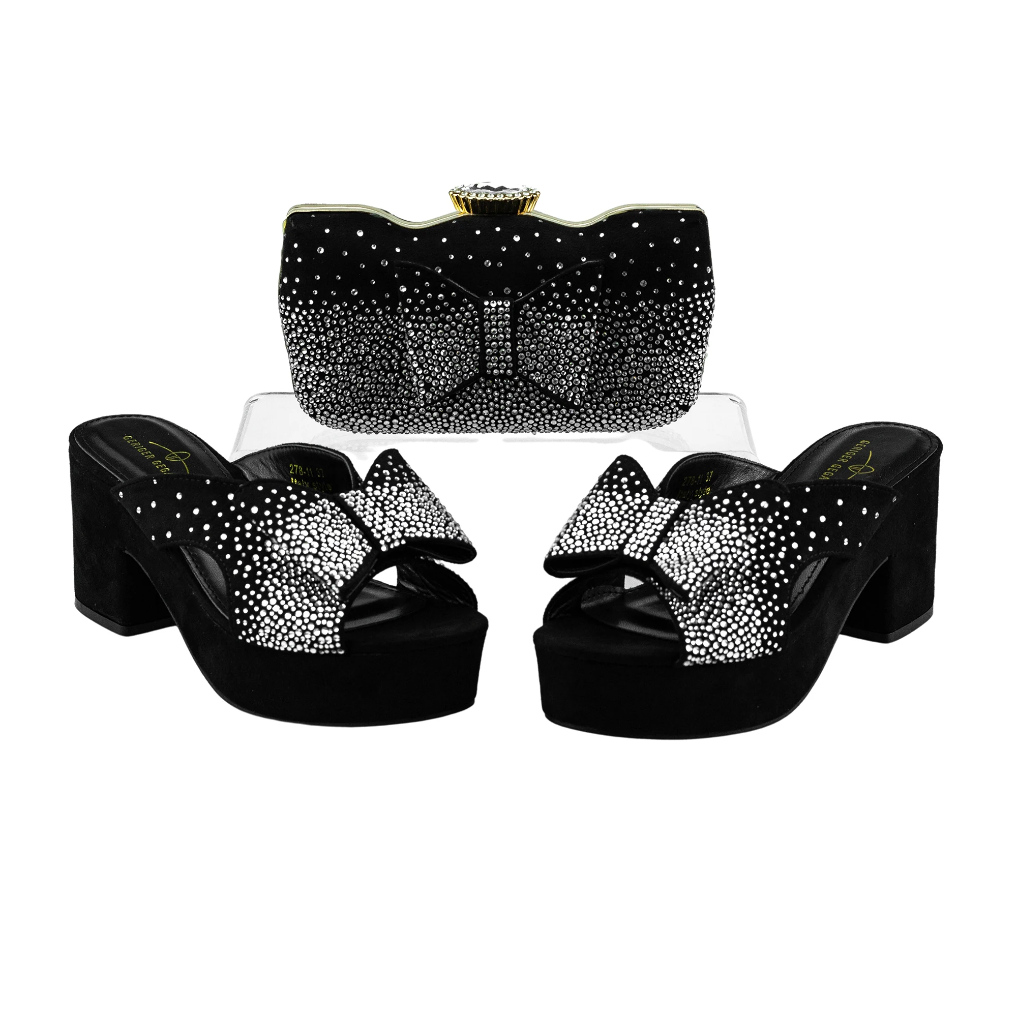 Red Bridal Pumps Heel Shoe with Purse to Match 2023 Chunky Sandals Glitter Luxury Rhinestone Sandal Bling Bling Comfy Shoe Purse